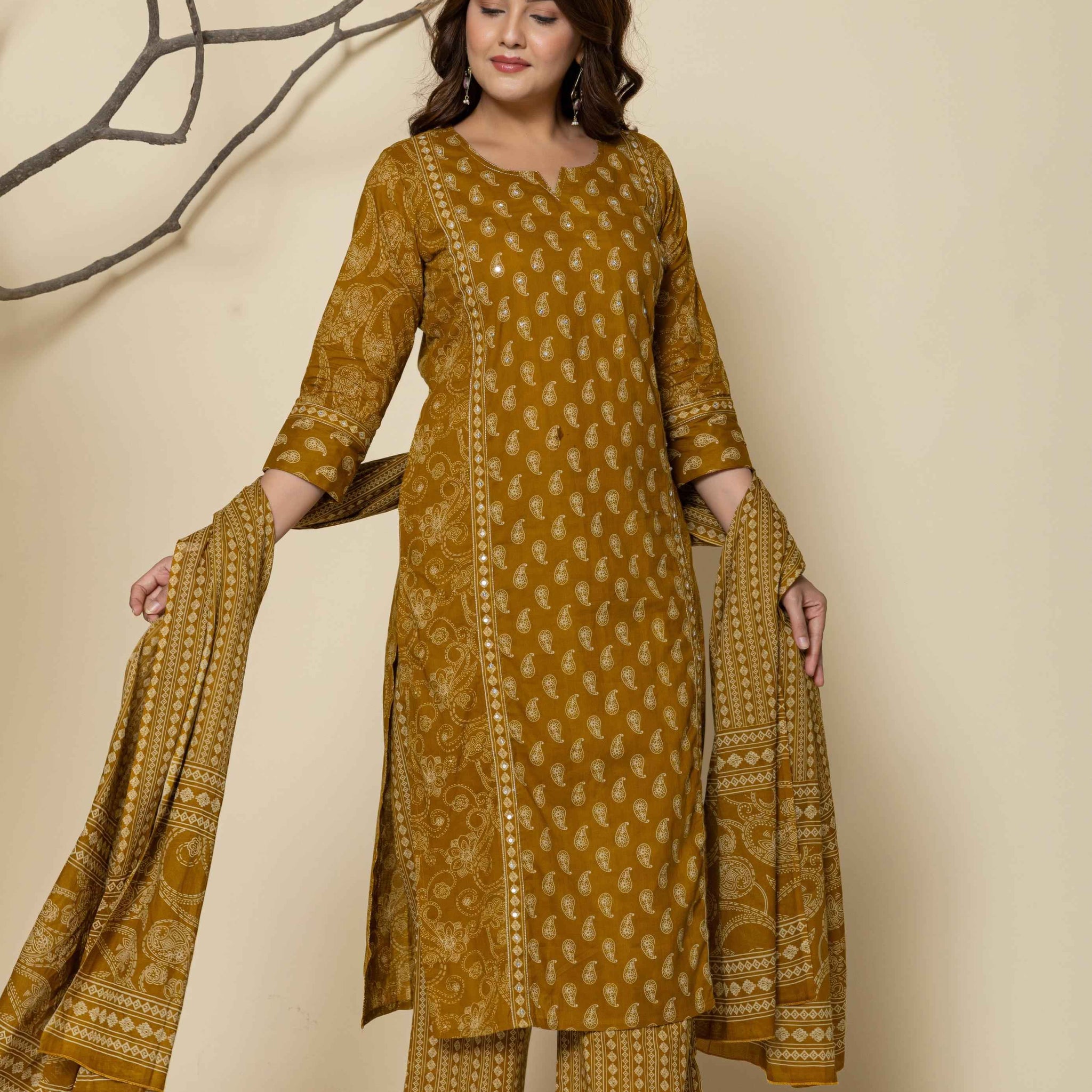 Hand Block Butta Print Pure Cotton Dupatta Set