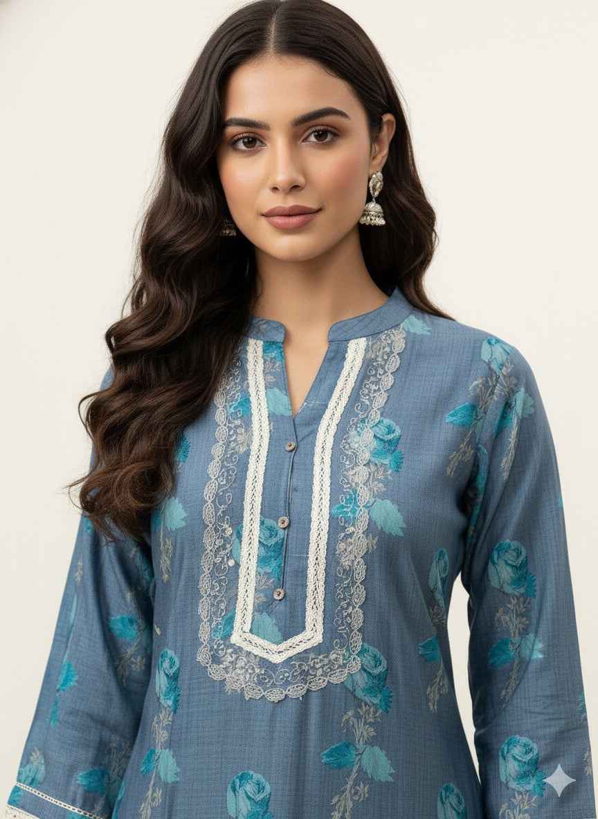 Festival Wear pure muslin Dupatta Set With Embroidery  FW030