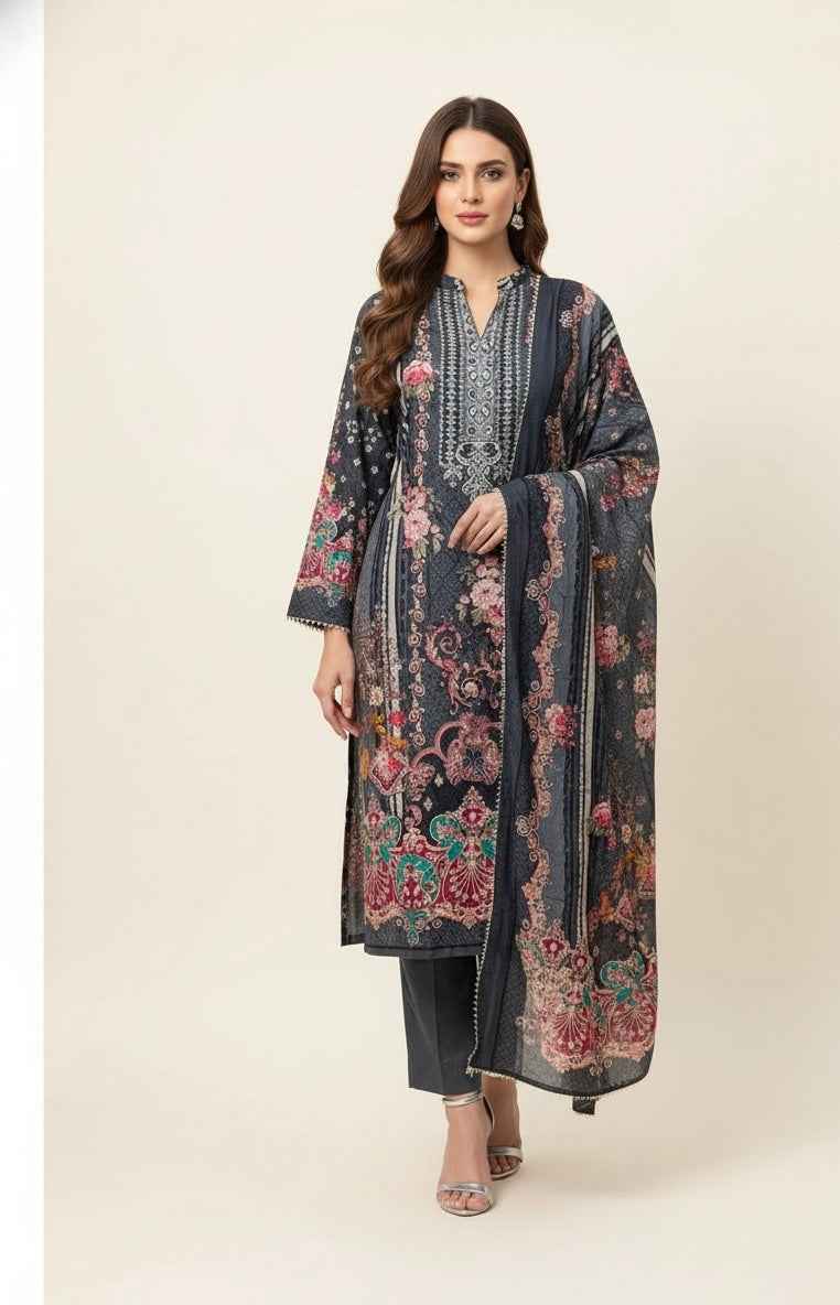 Festival Wear chicken Kari Dupatta Set With Embroidery  FW031