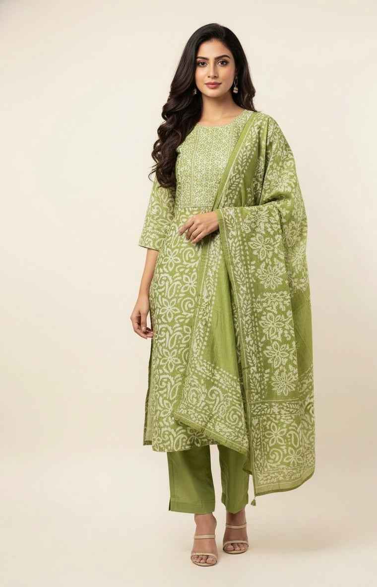 Festival Wear Pure chanderi Dupatta Set With Embroidery  FW029