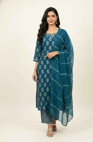 Festival Wear Pure Muslin Dupatta Set With Embroidery  FW028