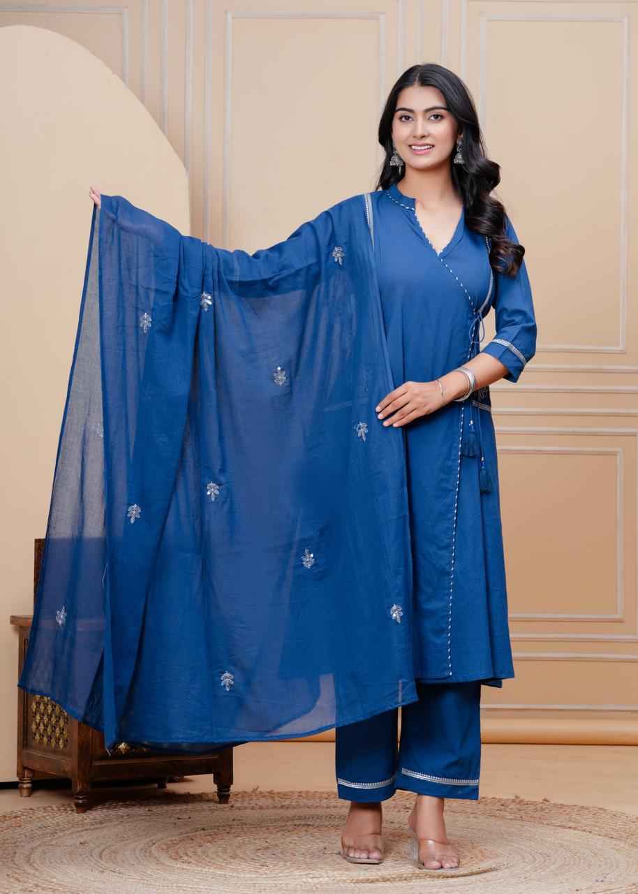 Pure Cotton Angrakha Dupatta Set
