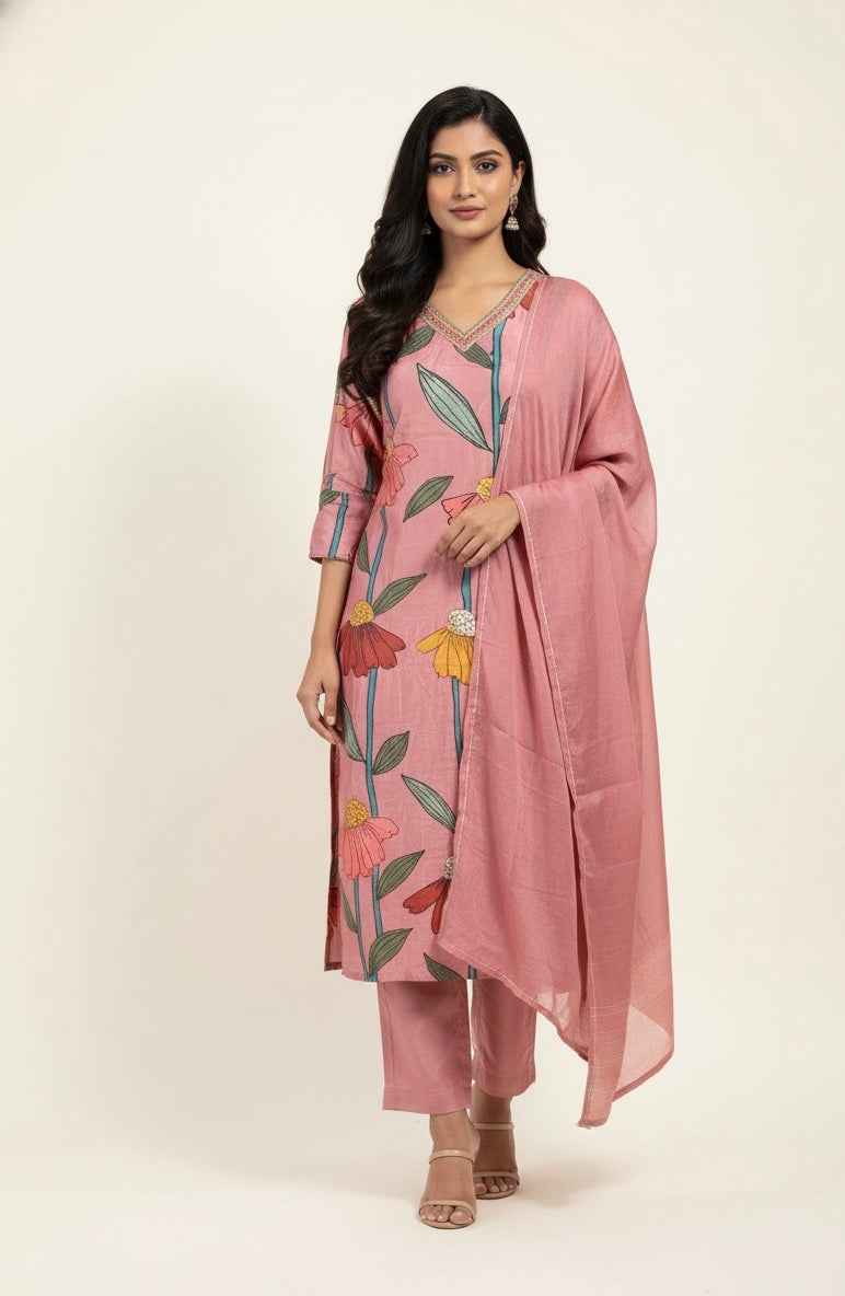 Festival Wear Dupatta Set With Embroidery FW043