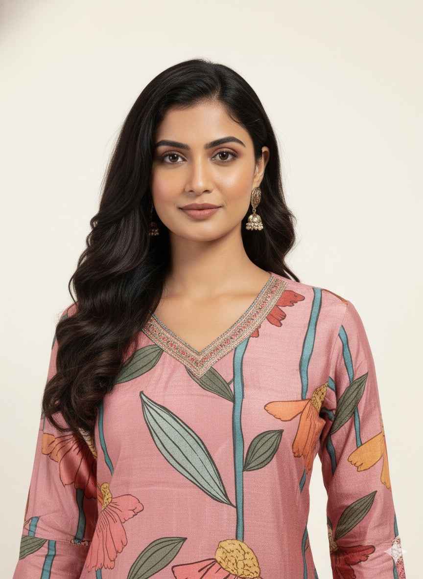 Festival Wear Dupatta Set With Embroidery FW043