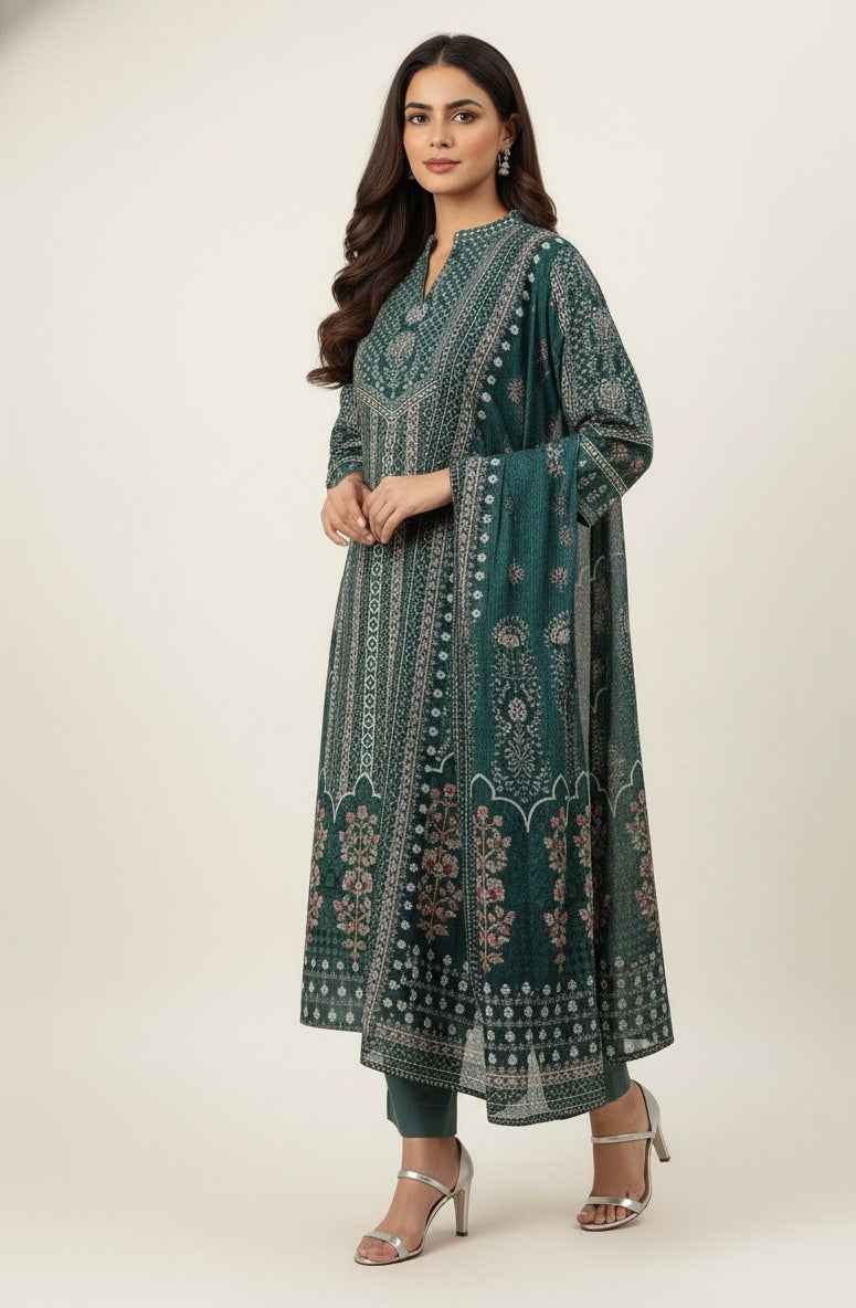 Festival Wear chicken Kari Dupatta Set With Embroidery FW042