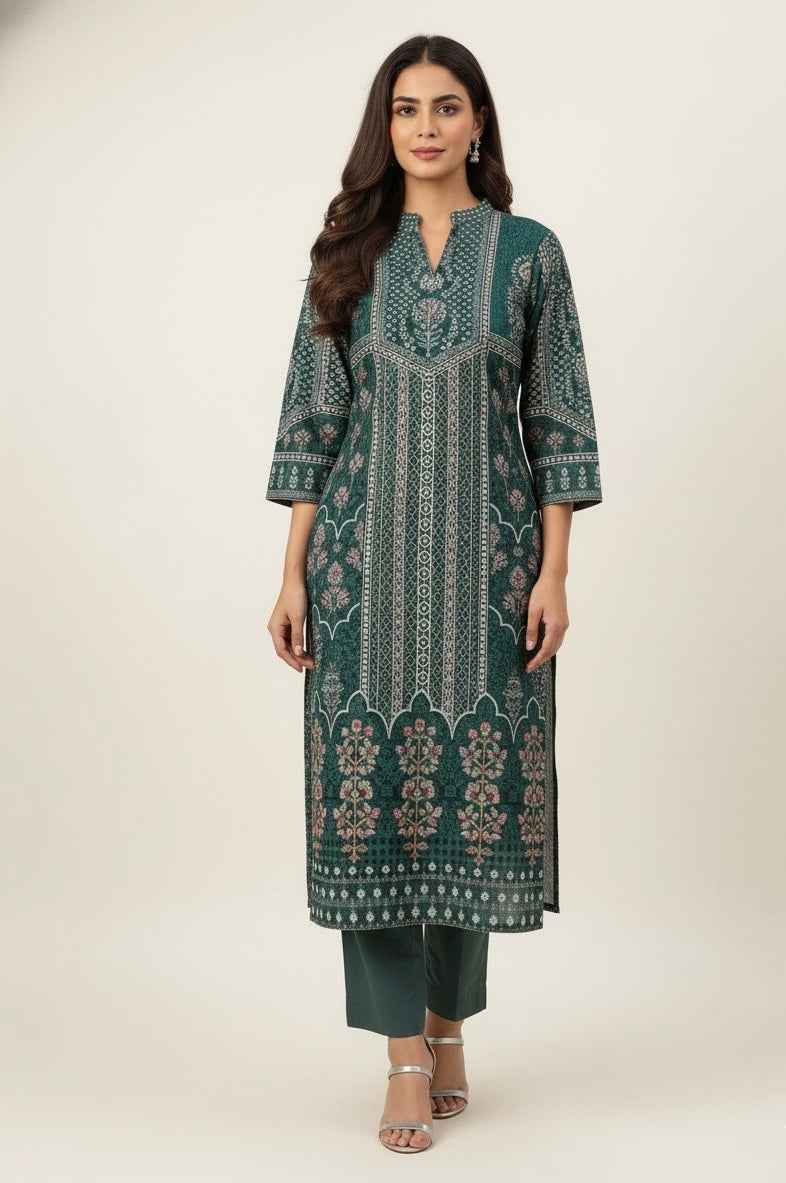 Festival Wear chicken Kari Dupatta Set With Embroidery FW042