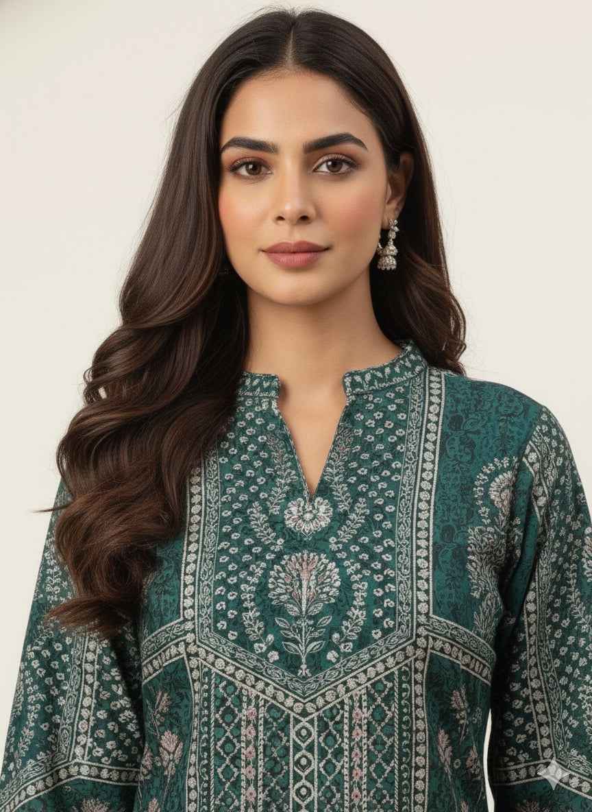 Festival Wear chicken Kari Dupatta Set With Embroidery FW042