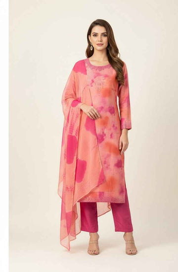 Festival Wear muslin Dupatta Set With Embroidery FW041