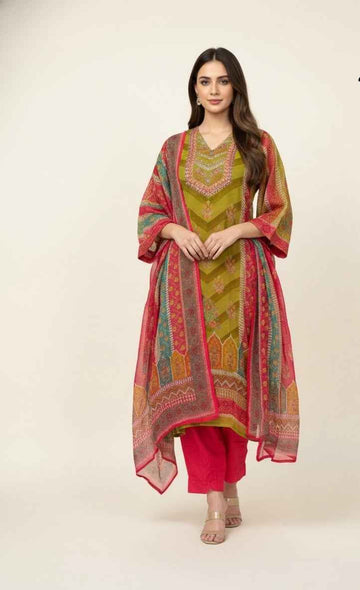 Festival Wear Dupatta Set With Embroidery  FW045