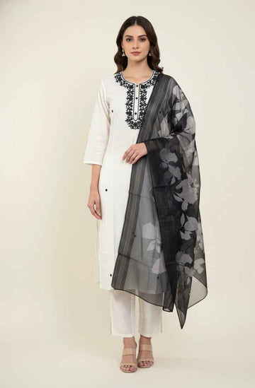 Festival Wear Dupatta Set With Embroidery  FW047
