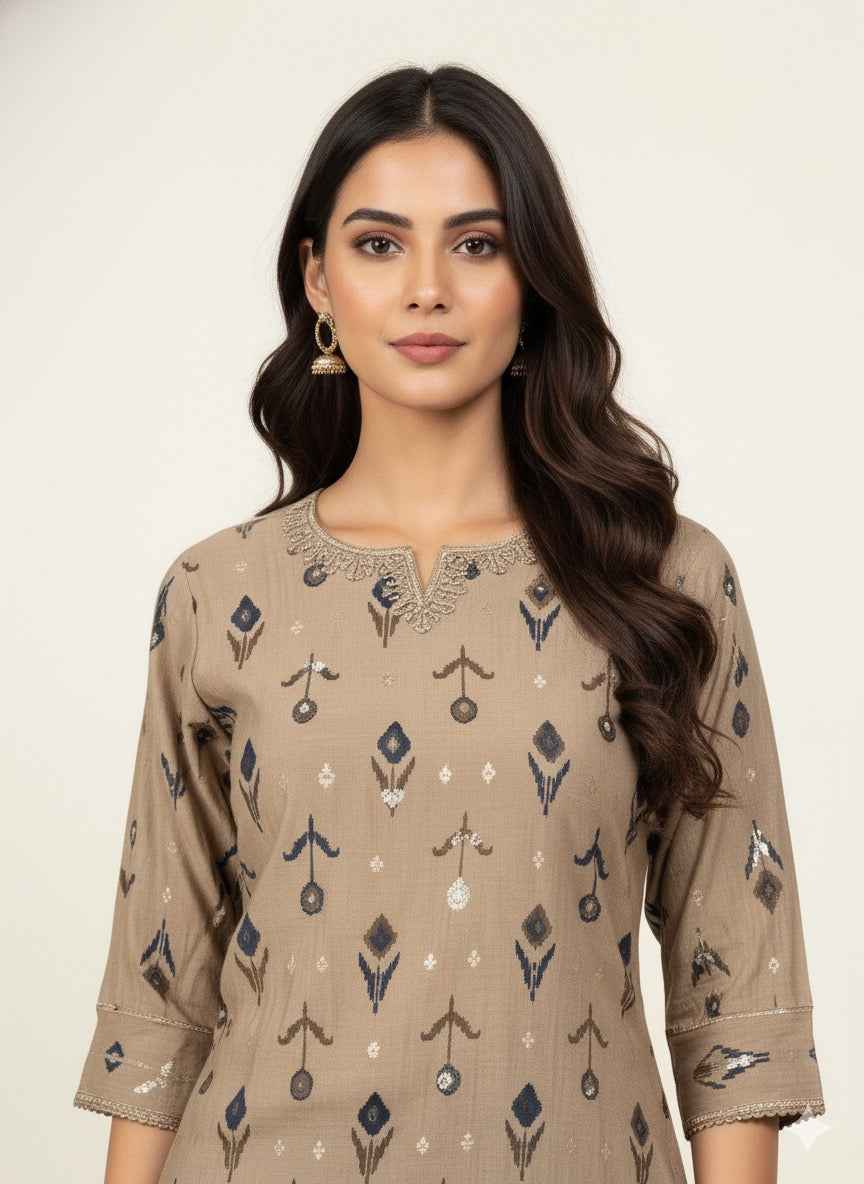 Festival Wear Dupatta Set With Embroidery  FW048