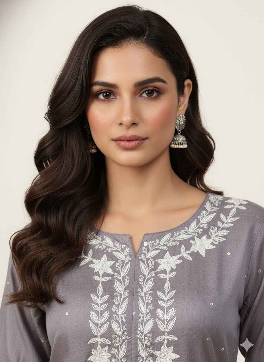 Festival Wear Dupatta Set With Embroidery  FW049