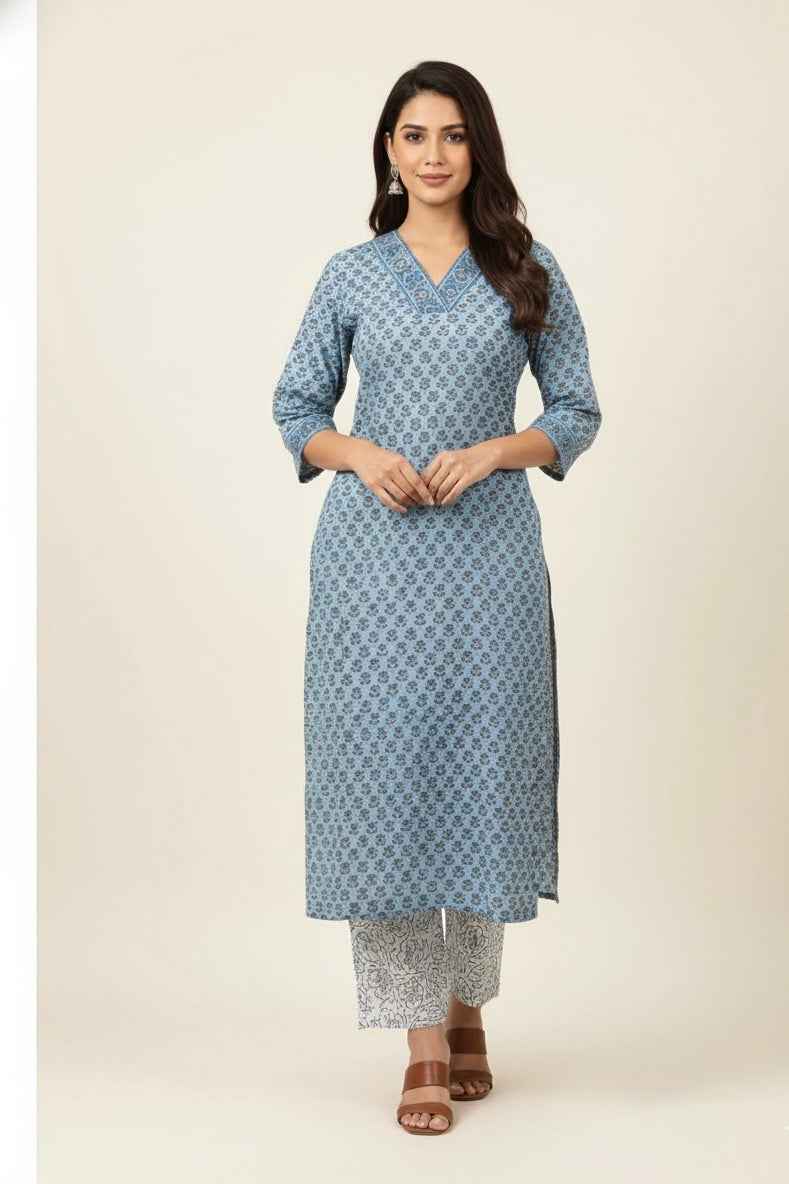 Kota Doriya Floral Print Pure Cotton Dupatta Set  KD009