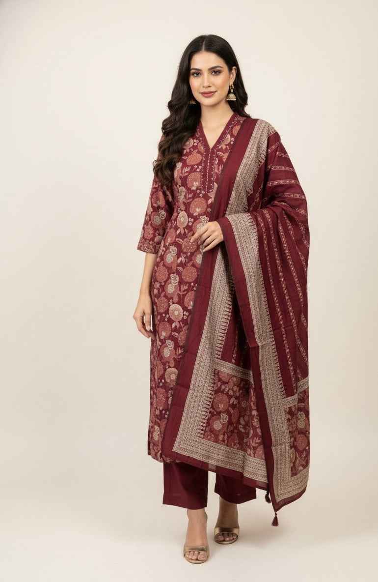 Festival Wear Dupatta Set With Embroidery FW053