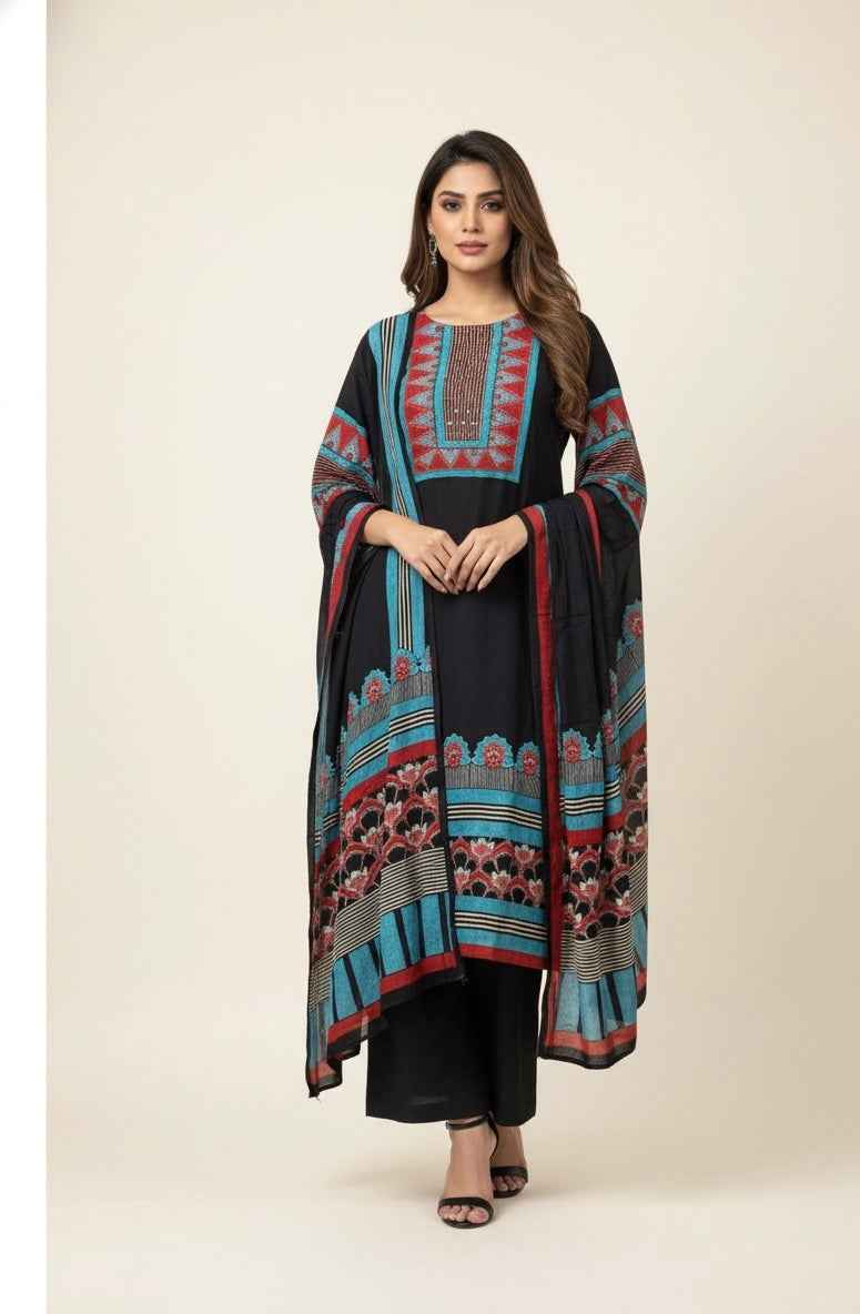 Festival Wear Dupatta Set With Embroidery FW056