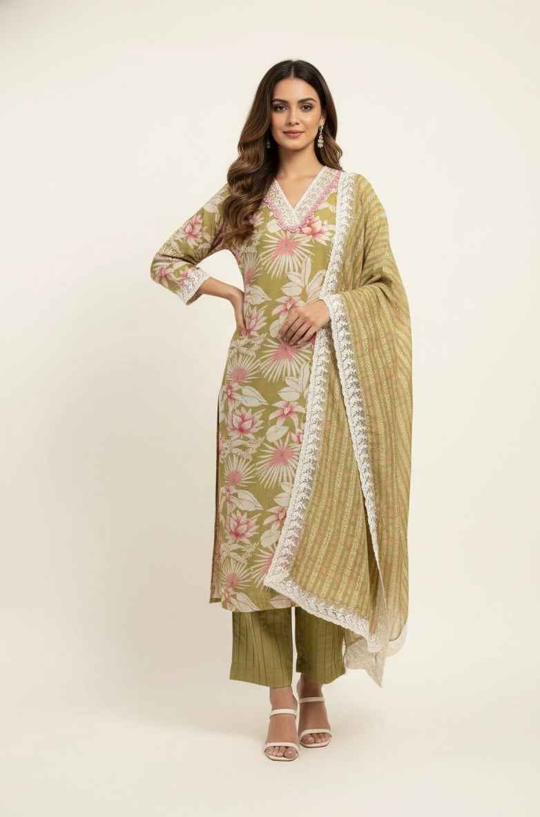 Festival Wear Dupatta Set With Embroidery FW057