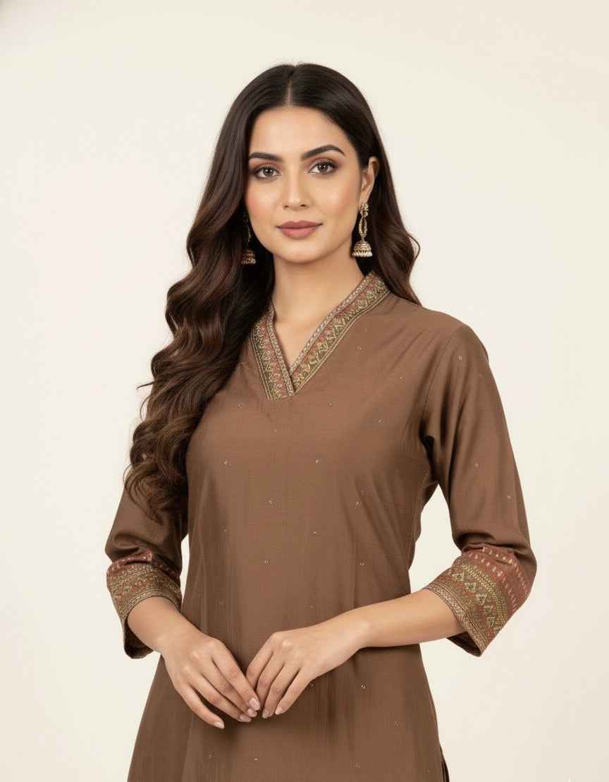 Festival Wear Dupatta Set With Embroidery FW058