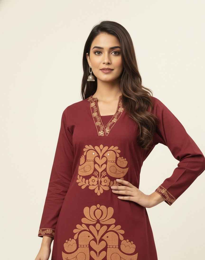 Pure Cotton A Line Three Piece Dupatta Set CS0181