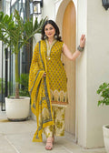 Pure Cotton Floral Print Sleeveless Dupatta Set