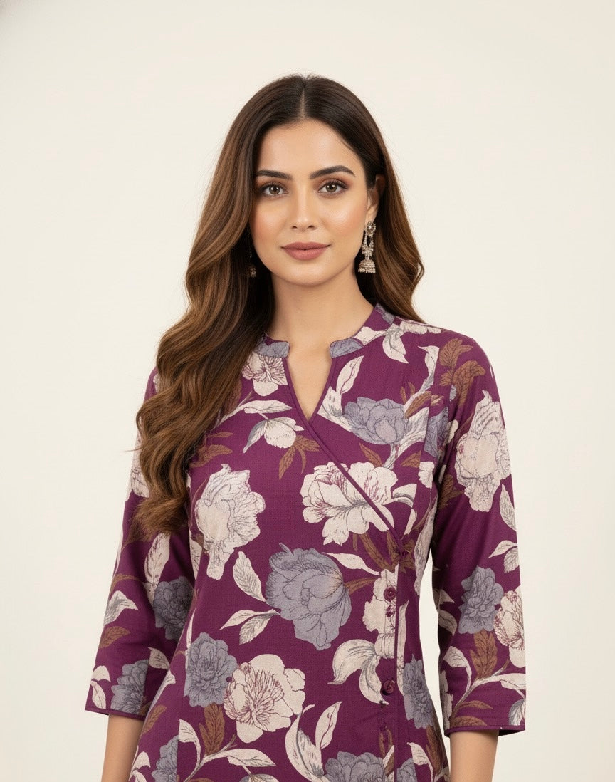 Angrakha Two Piece Pure Cotton Pant Set  LC057