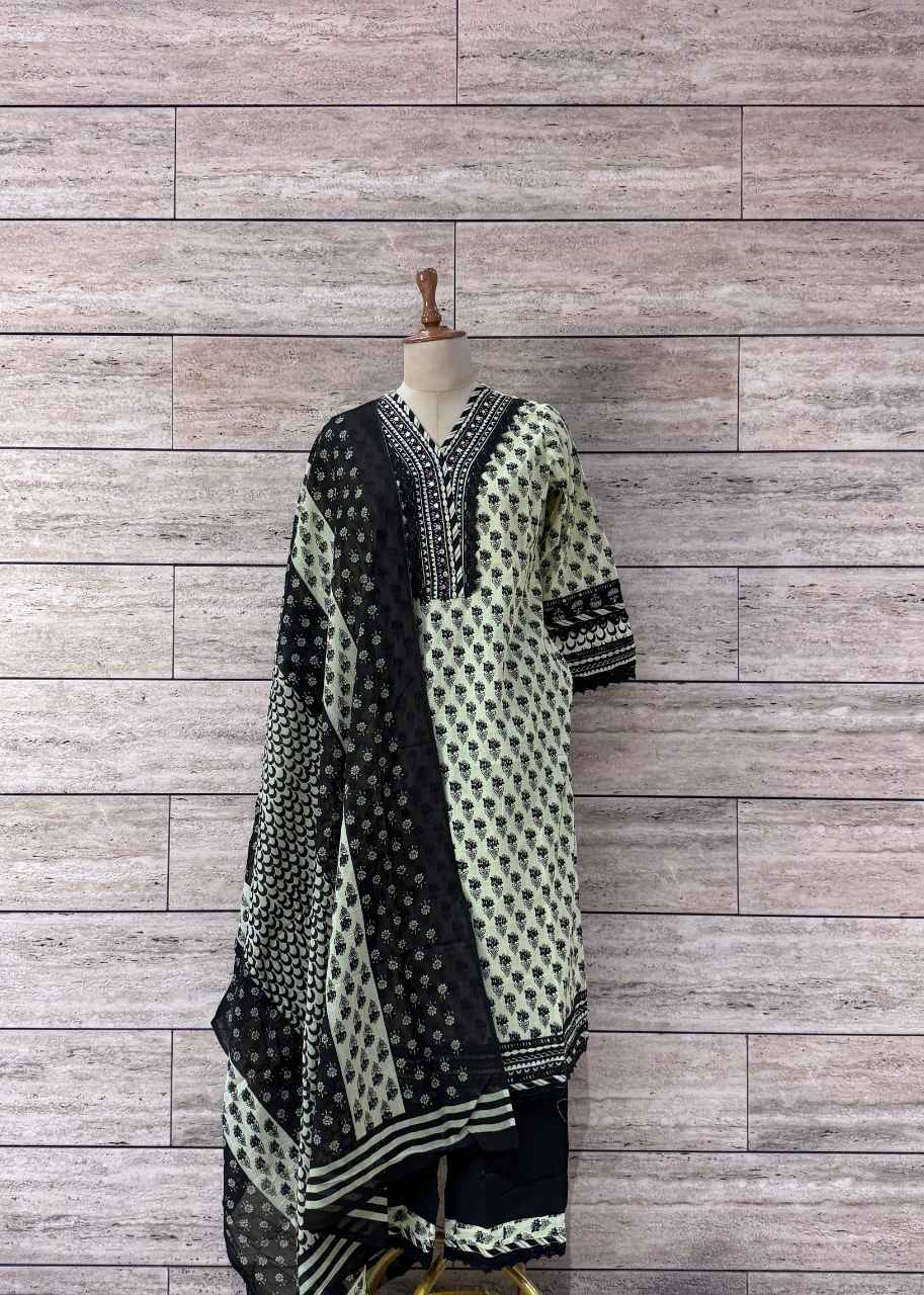 Handblock Pure Cotton Dupatta Set - CS054