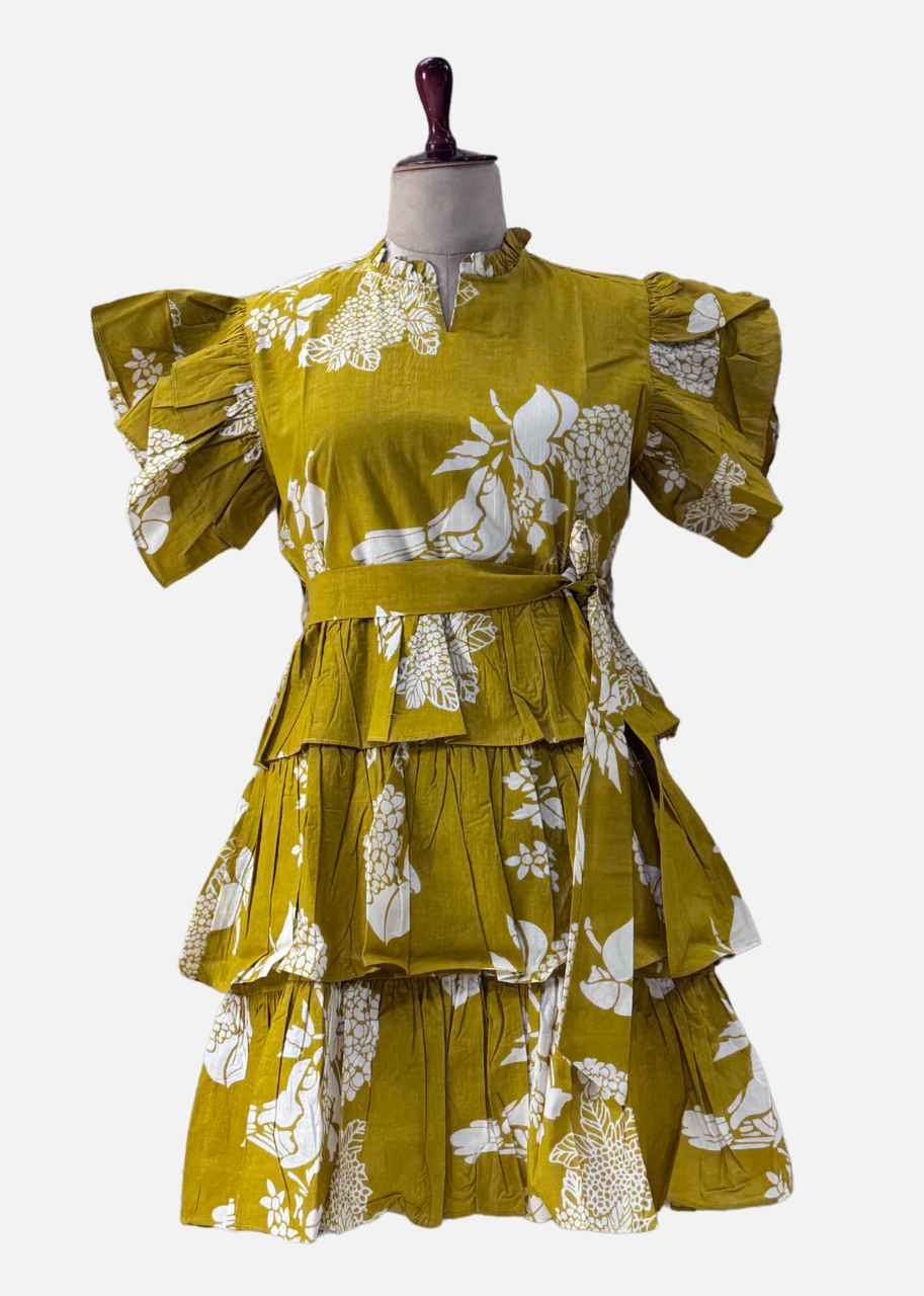 One Piece Summer Dress in Mustard Yellow - SD002