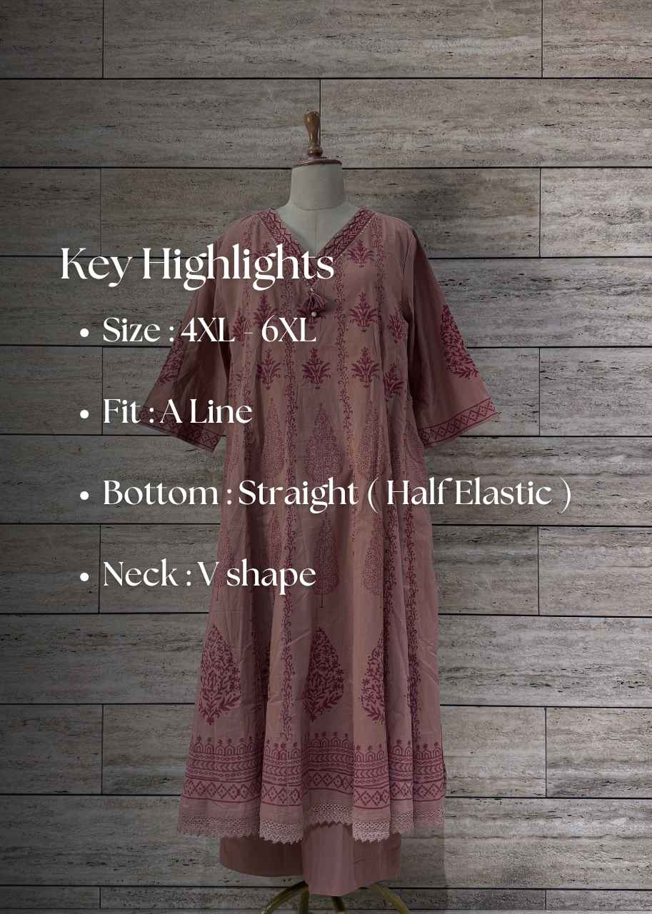 Pure Cotton Three Piece Anarkali Suits - PSS001