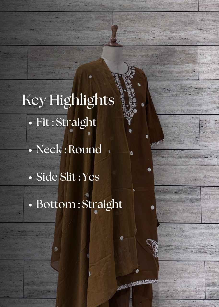 Solid Base Cotton Dupatta Set - CS052
