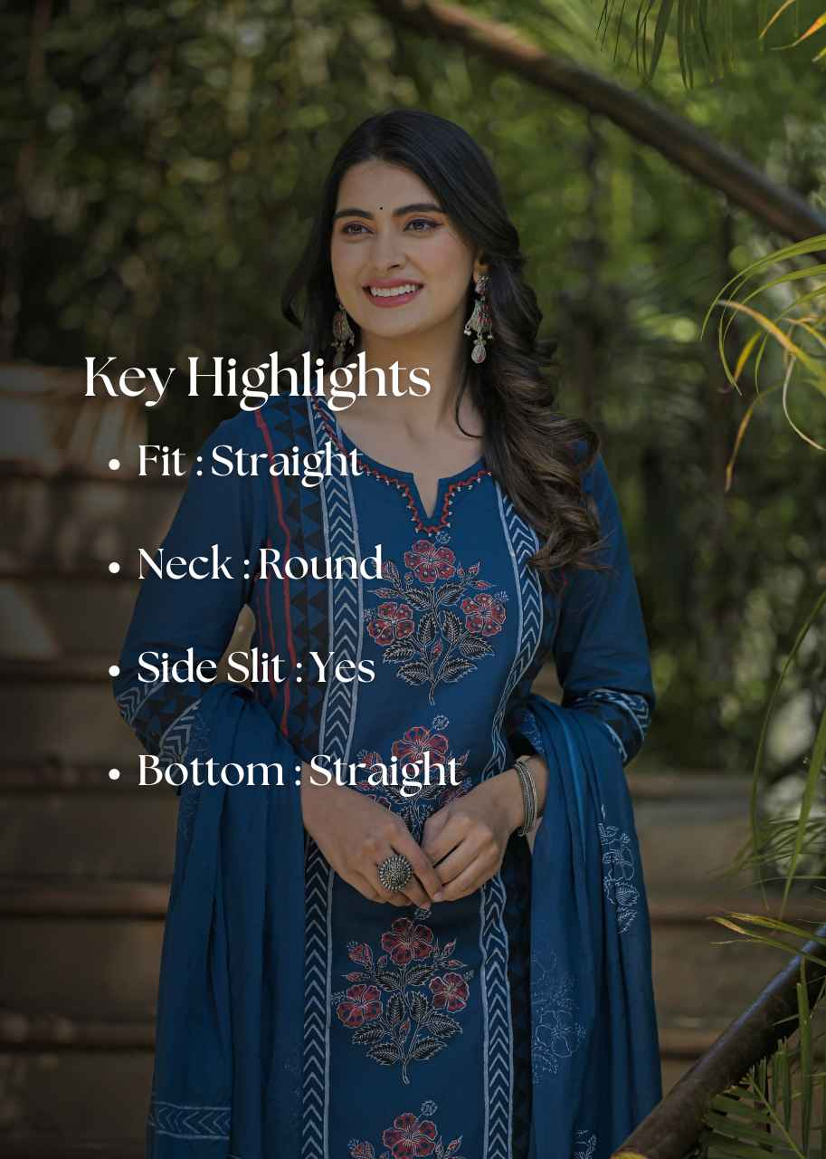 Ajrakh print pure Cotton dupatta set - CS056