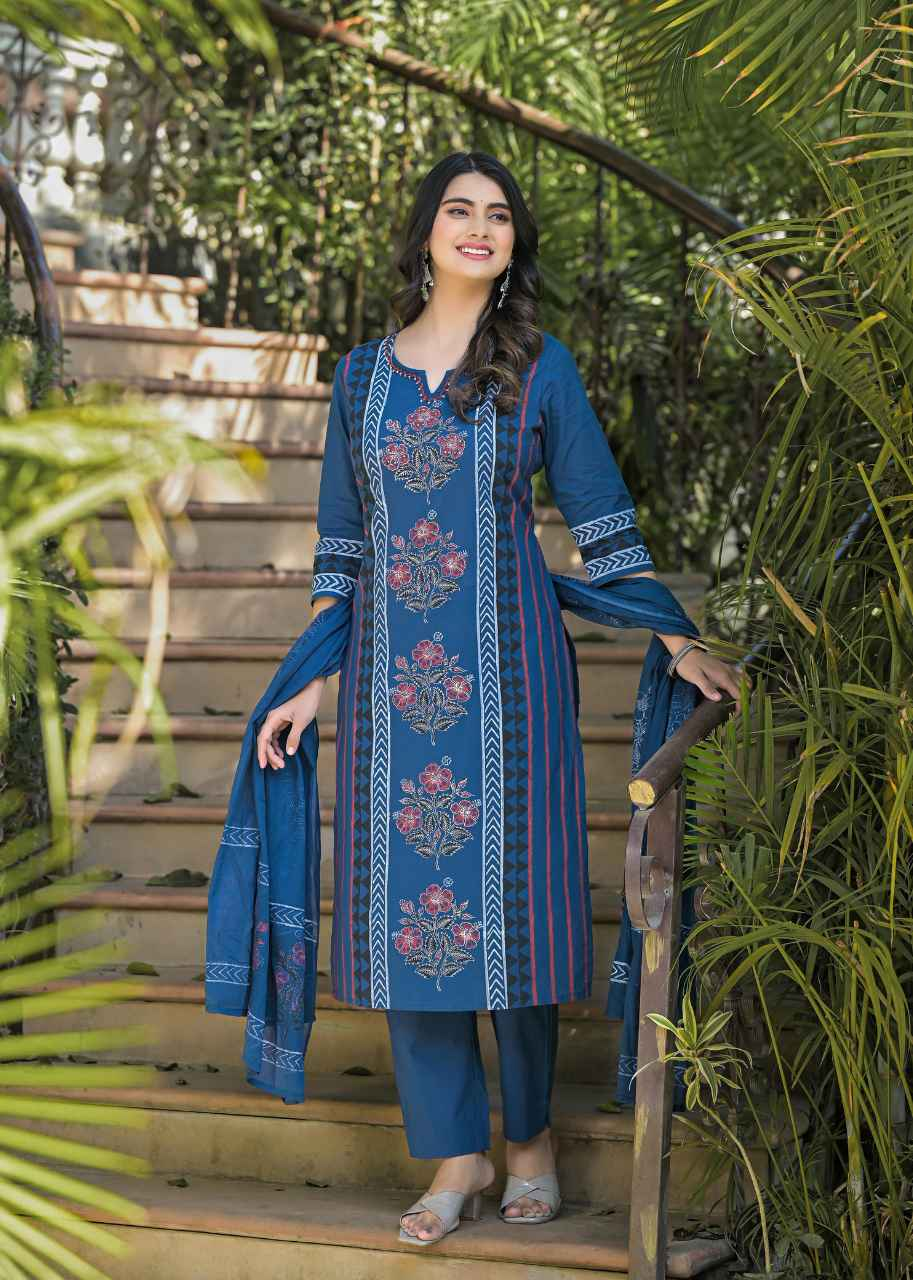 Ajrakh print pure Cotton dupatta set - CS056