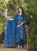Ajrakh print pure Cotton dupatta set - CS056