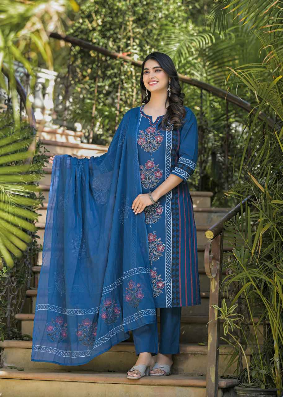 Ajrakh print pure Cotton dupatta set - CS056