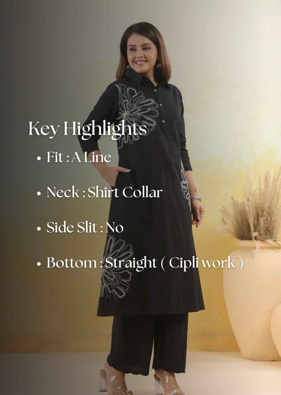 Two Piece Cotton Kurta Pant Set - PS037