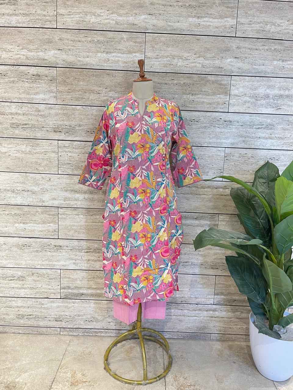 Angrakha Two Piece Pure Cotton Pant Set AFR011