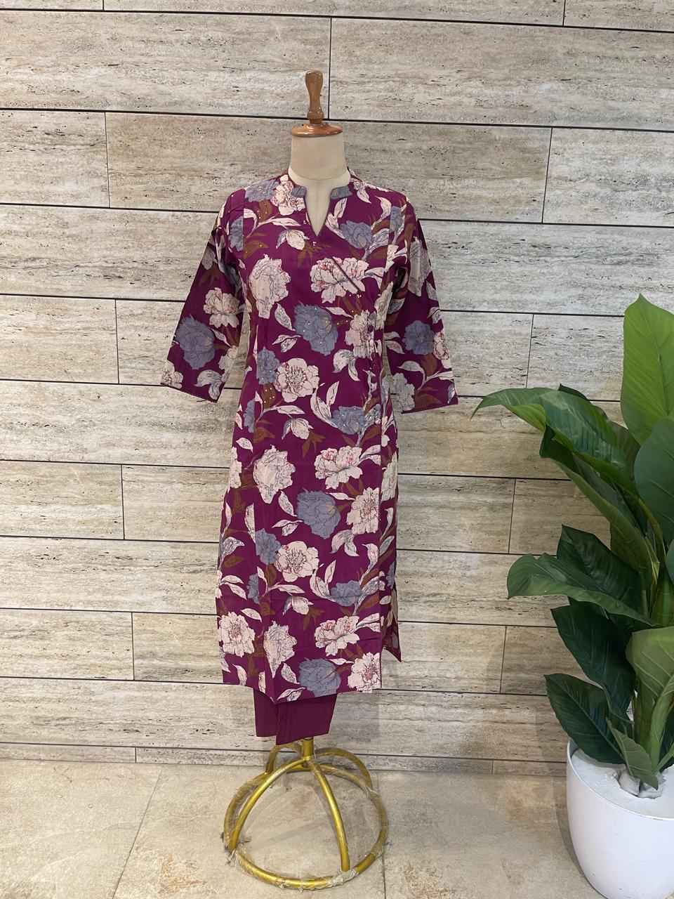 Angrakha Two Piece Pure Cotton Pant Set AFR012