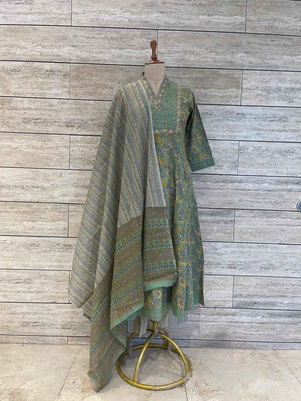 Pure Cotton Three Piece Anarkali Suits (Copy)