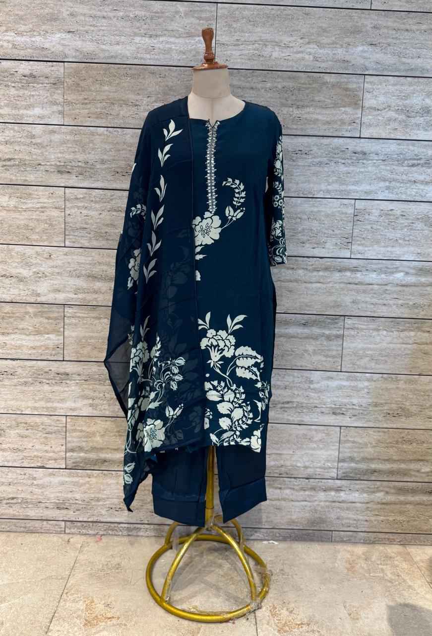 Festival Wear Pure Silk Crepe Dupatta Set (Copy)