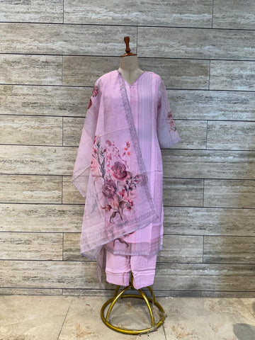 Festival Wear Three Piece Organza Dupatta Set FW003