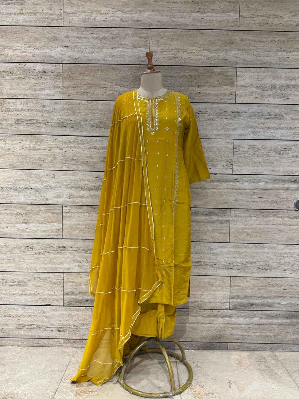 Festival Wear Pure Shimmer Dupatta Set With Embroidery  FW034