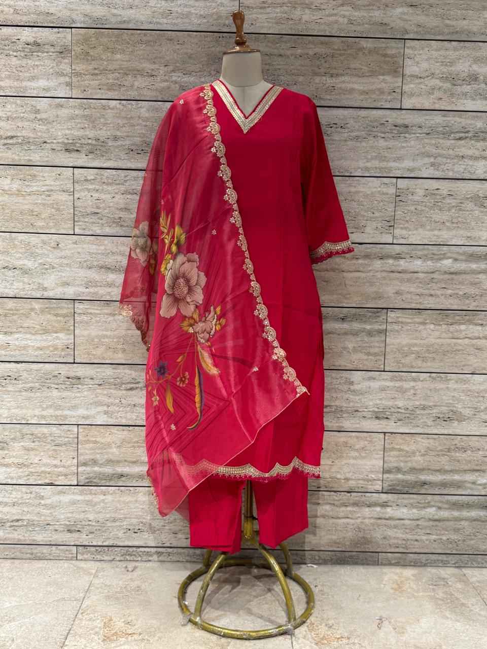 Festival Wear Pure Muslin Dupatta Set With Embroidery  FW037