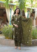 Pure Cotton Dupatta Set With Embroidery