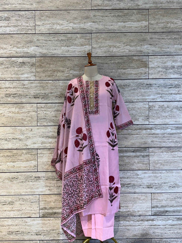Kota Doriya Floral Print Dupatta set