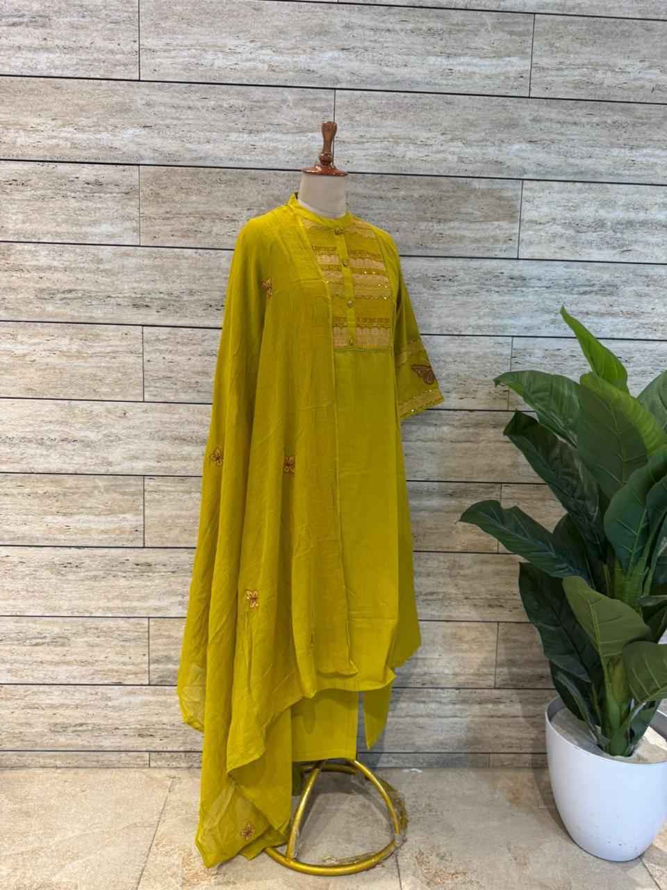 Pure Cotton Embroidery Work Dupatta Set
