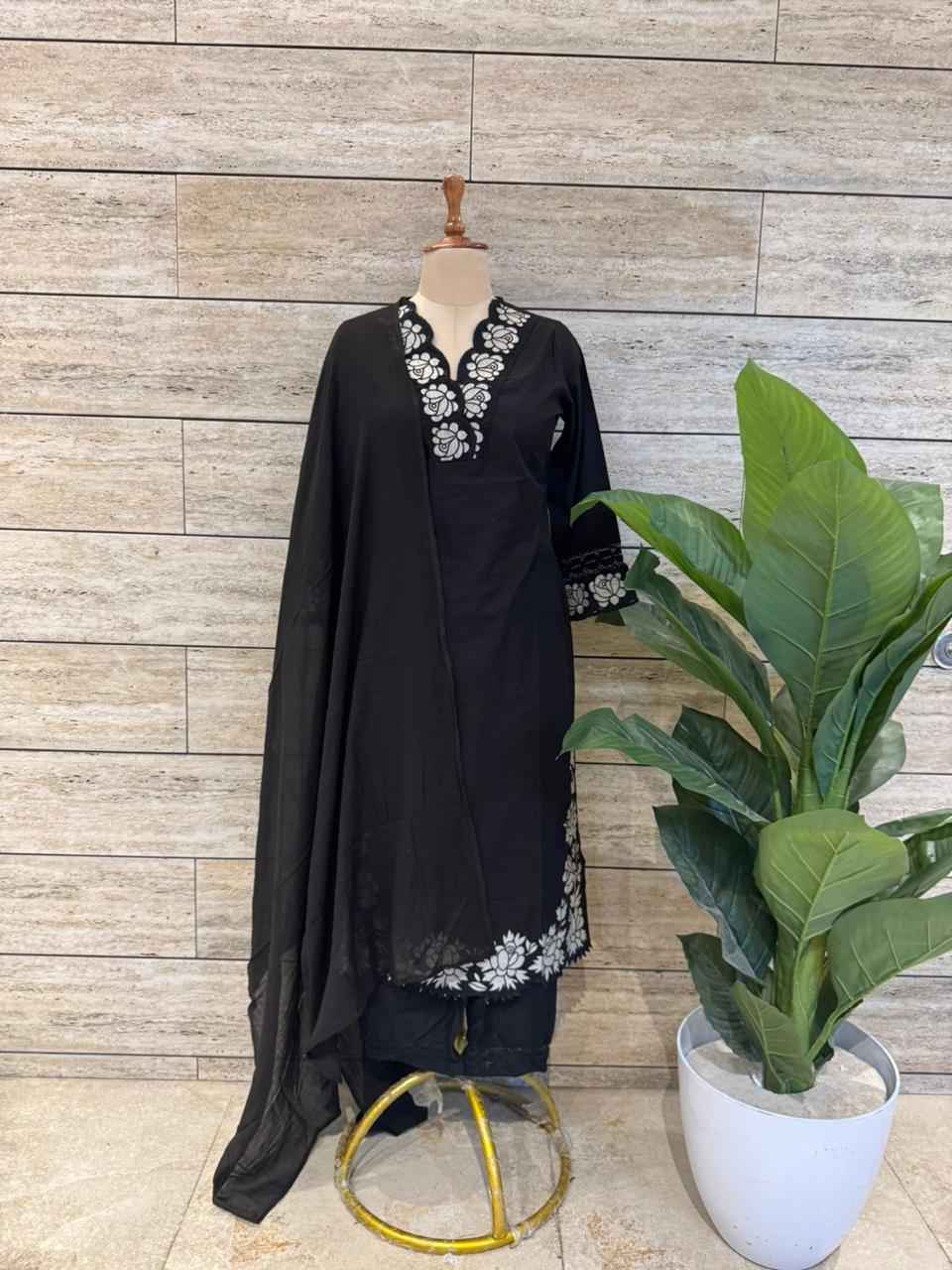 Pure Cotton Three Piece Dupatta Set