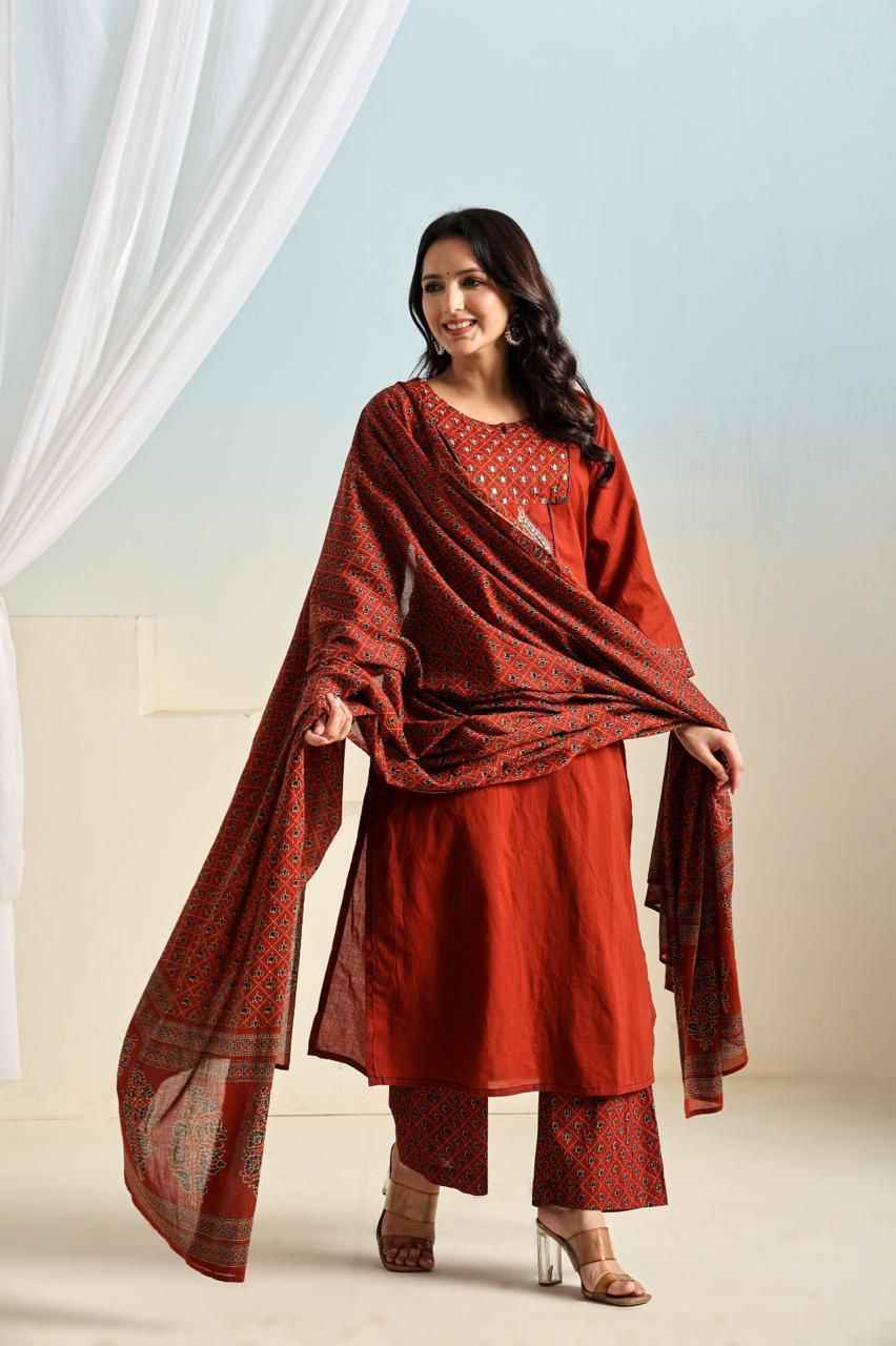 pure cotton dupatta set with plazo