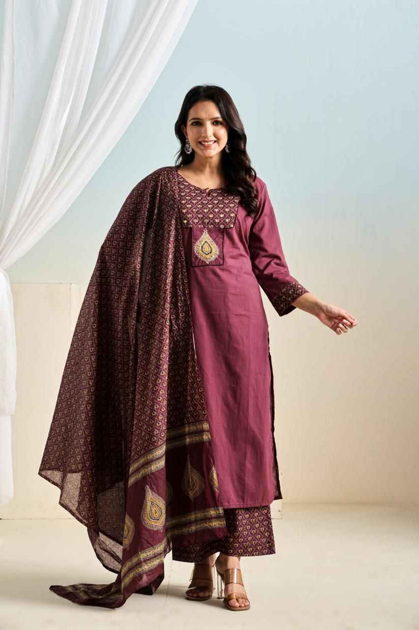 pure cotton dupatta set with plazo