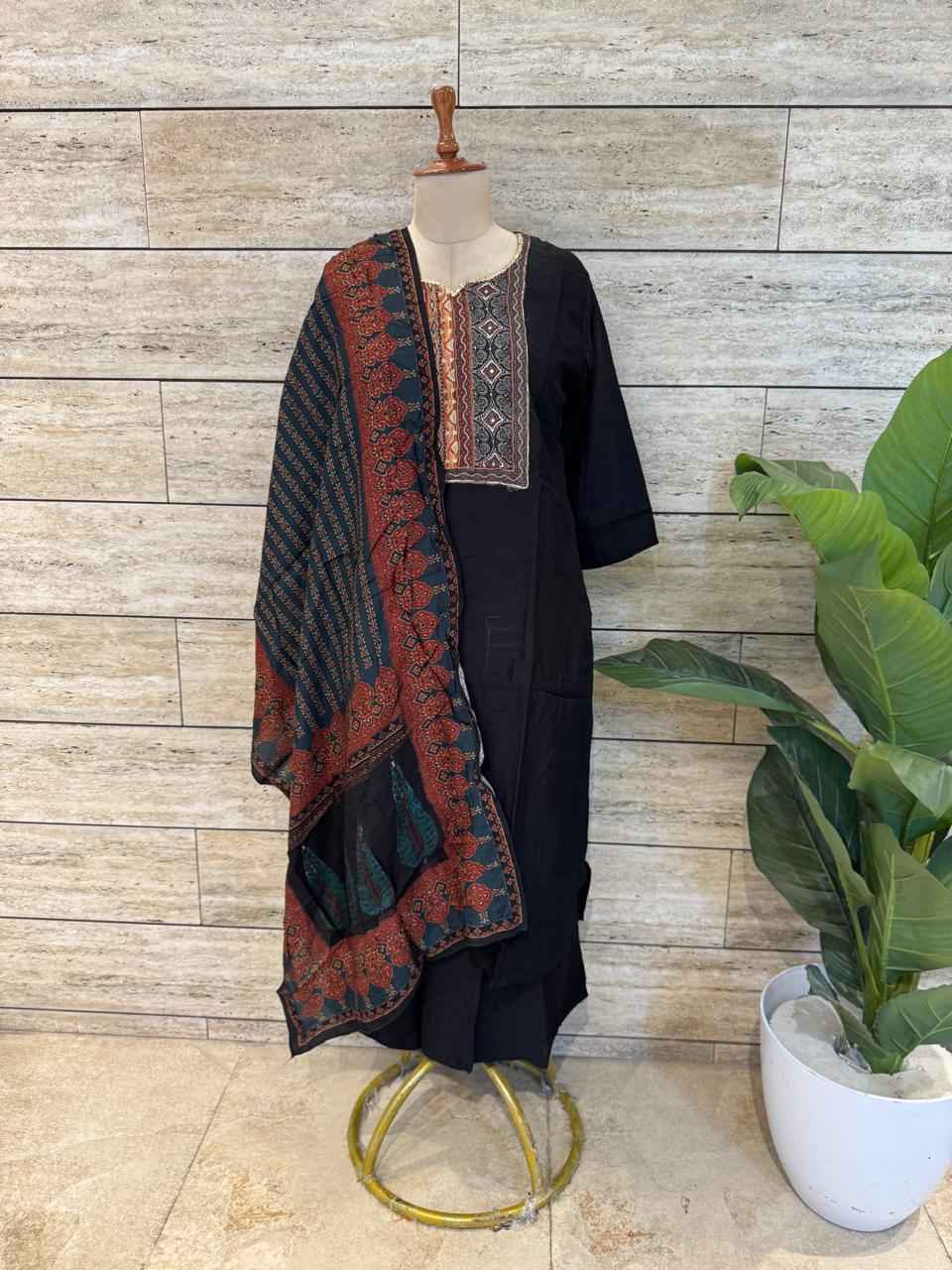 Festival Wear  Pure Muslin Three Piece  Dupatta Set