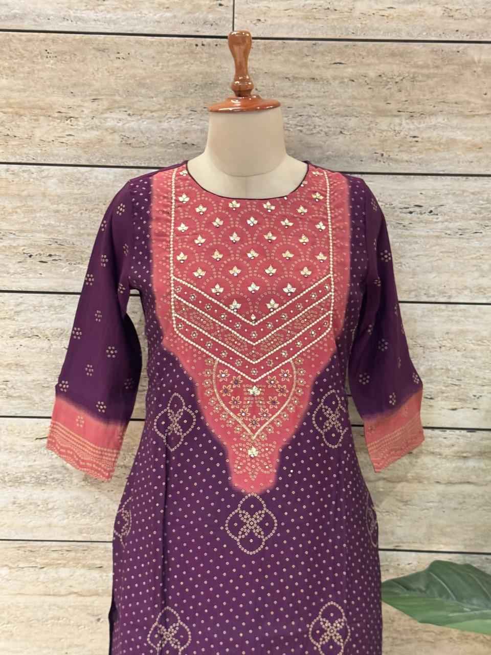 Festival Wear  Pure Muslin Three Piece Bandhej Print  Dupatta Set