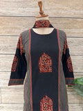 Pure Cotton Straight Dupatta Set With Applique Work