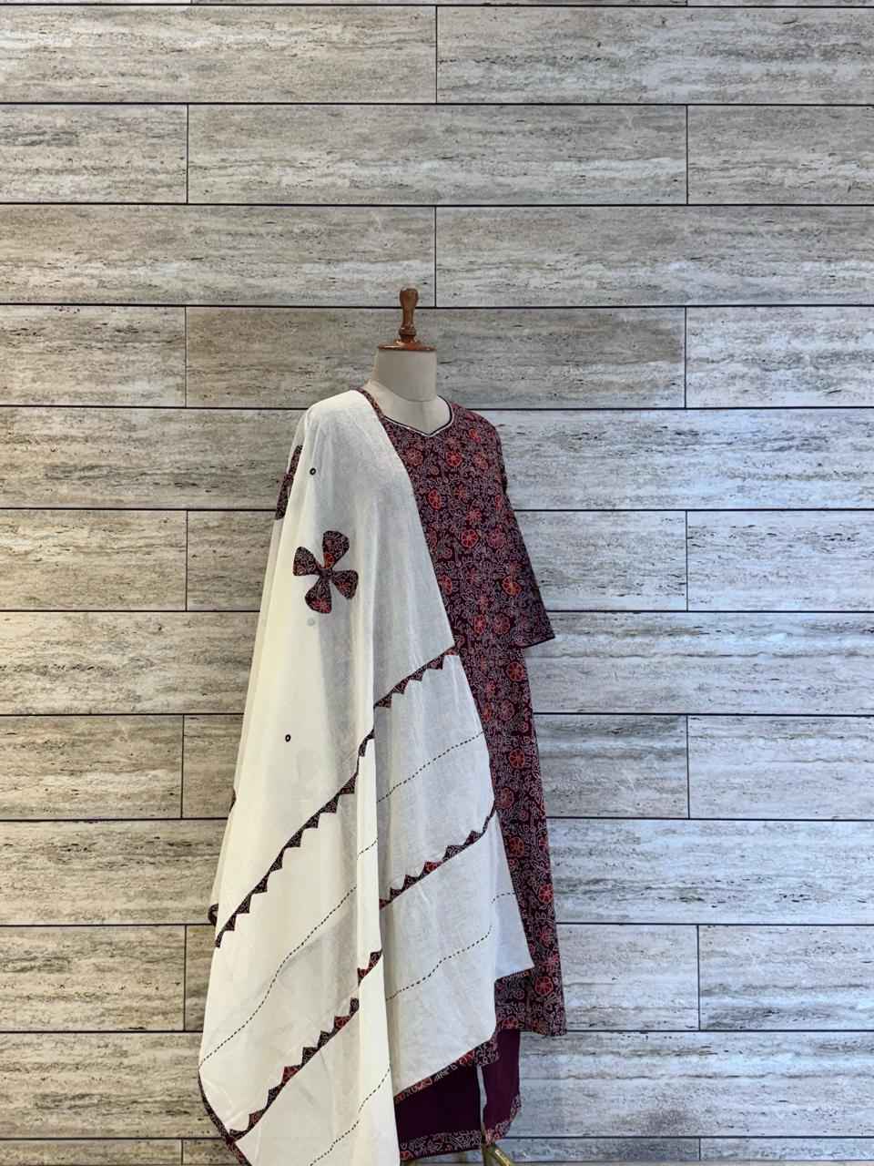 Pure Cotton Floral Print Dupatta Set